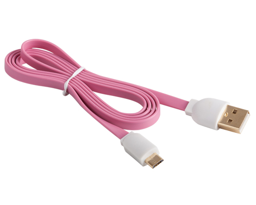 USB - Micro USB Flat Cable MBFL-20 - pink